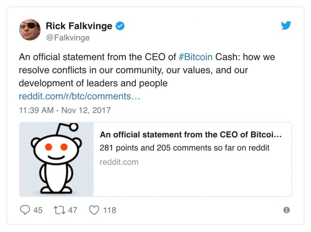 Bitcoin Cash ha un CEO (lol)