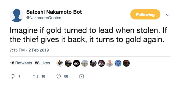 Satoshi Nakamoto Tweet Pulsante Emergenza Bitcoin