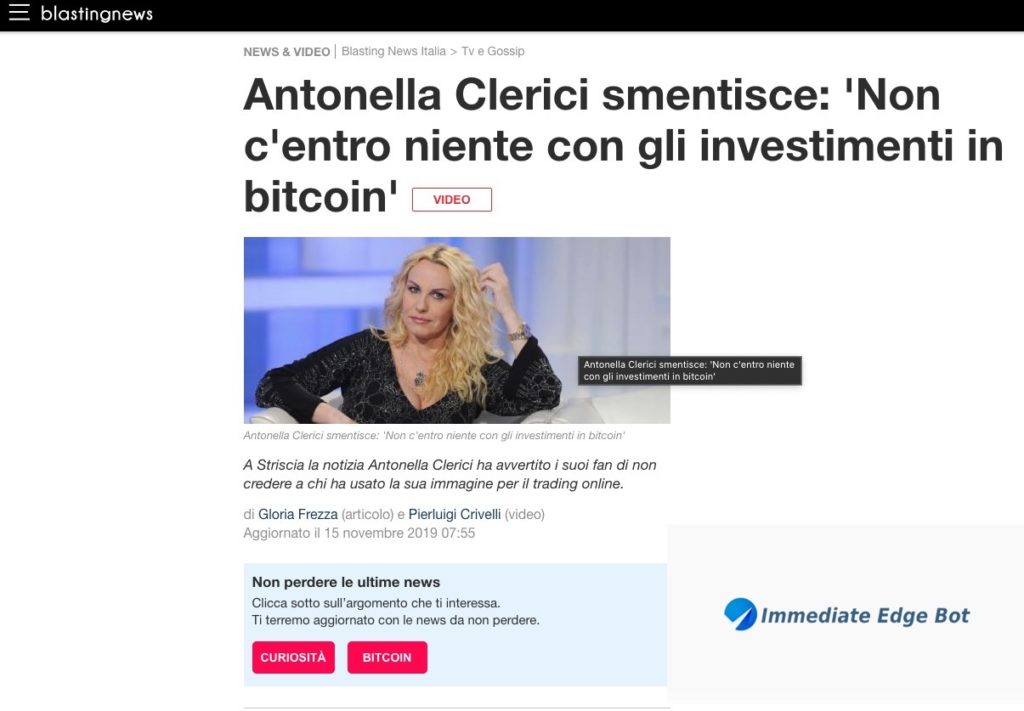 Antonella Clerici ed Immediate Edge